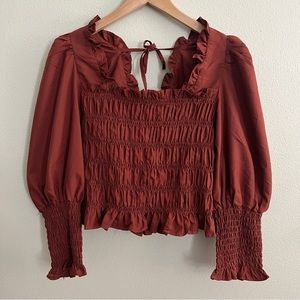 Milk & Honey Brown Top, Size Large, EUC
